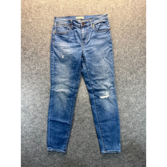 Madewell Denim - Madewell Jeans Women's 30 9" High Riser Skinny Stretch Light Blue Distressed